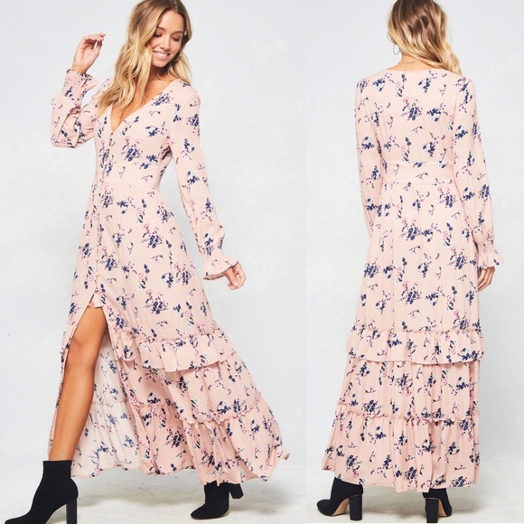 Dresses & Skirts - Dress Me In Flowers Maxi Dress, Blush